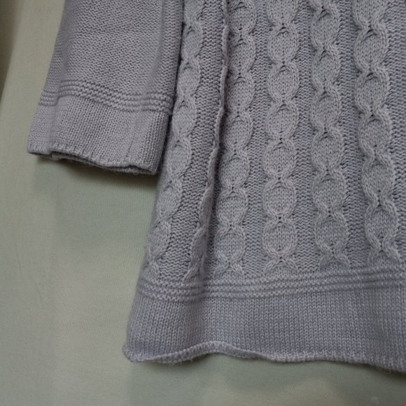 United States Sweaters Pale Periwinkle Cable Knit Tunic Cowl Neck XL (T-348) - Picture 6 of 11